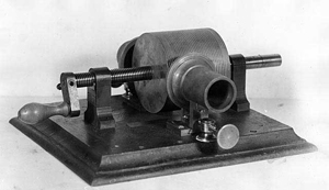 Original Edison Tin Foil Phonograph. Photo courtesy of U.S. Department of the Interior, National Park Service, Edison National Historic Site.